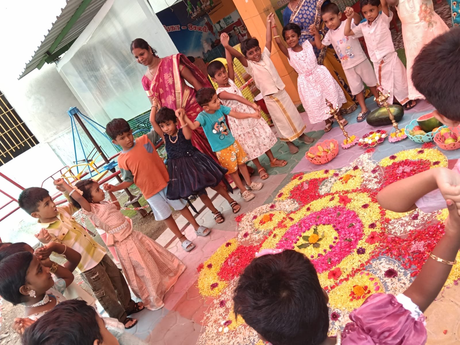 Onam Floral Rangoli Celebration